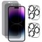 2Pcs Privacy Screen Protectors And 2Pcs Camera Lens Tempered Glass Screen Film Full Coverage Screen Protector